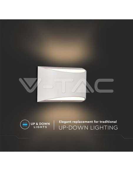 V-TAC VT-815 8683 Lampada LED Chip Bridgelux da Muro 10W Doppio Fascio Luminoso Colore Bianco 4000K IP54