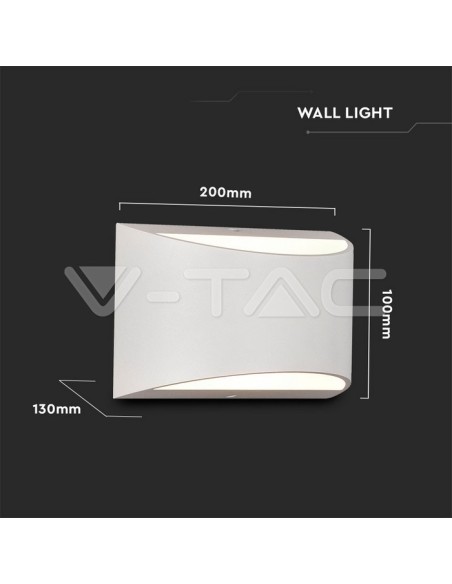 V-TAC VT-815 8683 Puce LED Bridgelux 10W Applique à double faisceau lumineux Blanc 4000K IP54