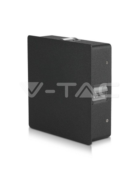 V-TAC VT-704 8212 Lampada LED da Muro Quadrato 4W Colore Nero 4000K IP65
