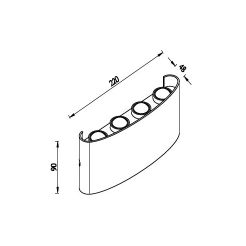 V-TAC VT-848 8620 LED Wandlamp 8W...