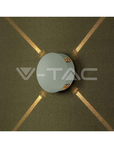 V-TAC VT-706 8214 LED-Wandleuchte rund 4W Weiß Farbe 4000K IP65
