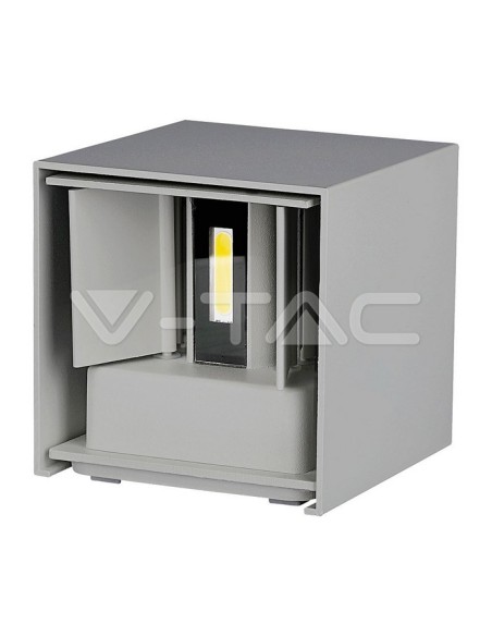 V-TAC VT-759-12 8531 Vierkante LED Wandlamp Double LED COB 12W Satijngrijs Verstelbare Lichtbundel 3000K IP65