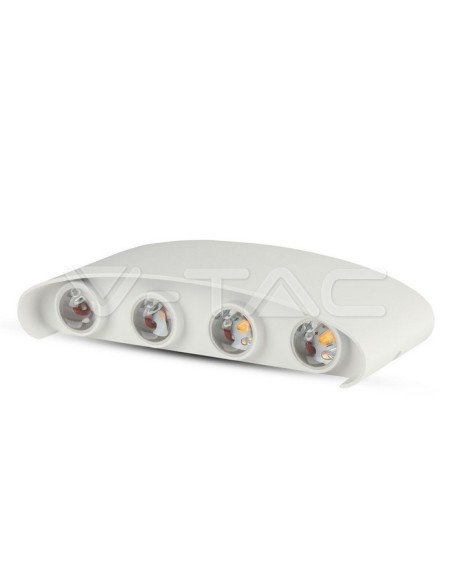 V-TAC VT-848 8617 Applique LED da Muro 8W Doppio Fascio Luminoso Corpo Sabbia Bianco 3000K IP54