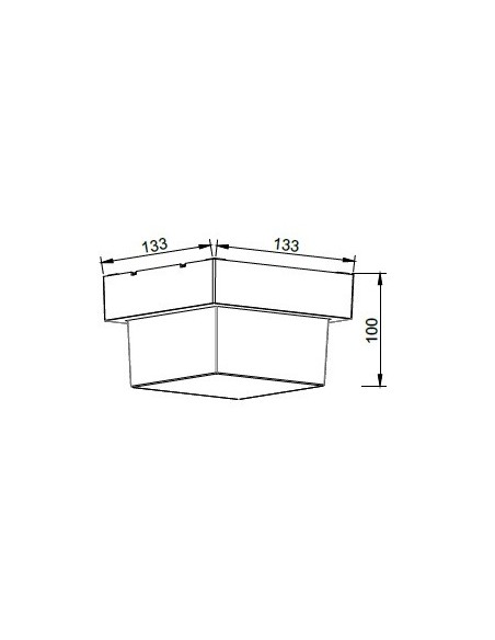 V-TAC VT-831 8612 Applique carrée à LED avec diffuseur semi-couvert 12W couleur noire 3000K IP65