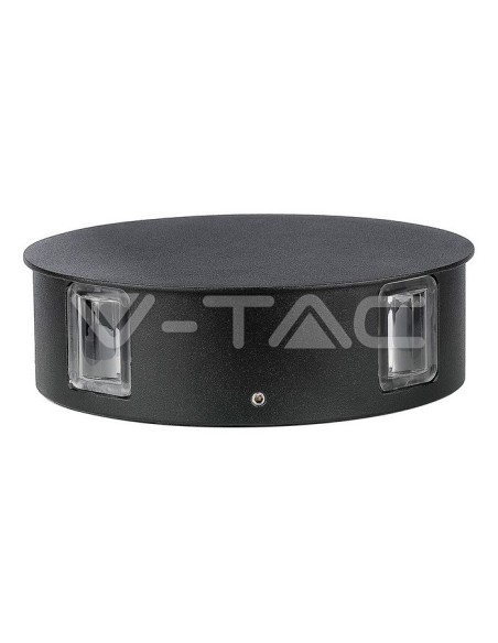 V-TAC VT-706 8215 LED Wandleuchte rund 4W Schwarz Farbe 3000K IP65