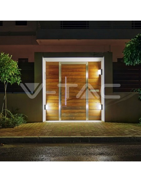 V-TAC VT-831 8612 Lampada LED da Muro Quadrata con Diffusore Semicoperto 12W Colore Nero 3000K IP65