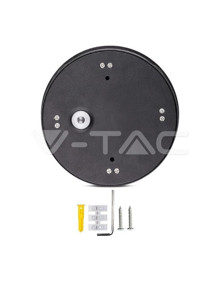 V-TAC VT-706 8215 Lampada LED da Muro Rotondo 4W Colore Nero 3000K IP65