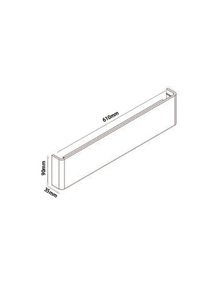 V-TAC VT-821 8535 Lampada LED Da Muro Rettangolare 20W con Doppio Fascio Luminoso Colore Bianco 3000K IP44