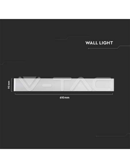 V-TAC VT-821 8535 Lampada LED Da Muro Rettangolare 20W con Doppio Fascio Luminoso Colore Bianco 3000K IP44