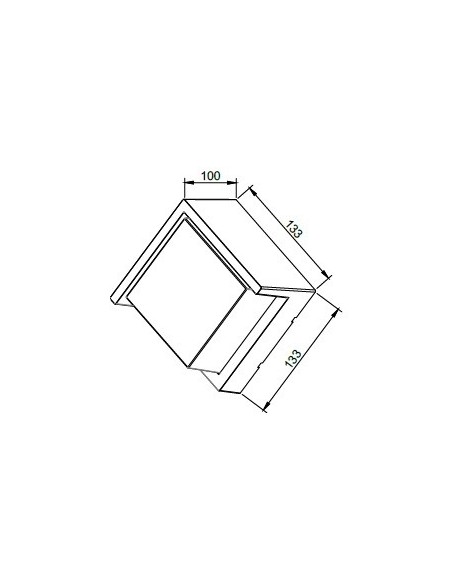 V-TAC VT-831 8610 Aplique LED cuadrado de 6W con difusor semicubierto Color negro 3000K IP65