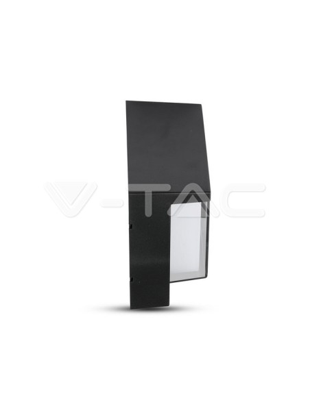 V-TAC VT-831 8610 6W Square LED Wall Light with Semi-Covered Diffuser Black Colour 3000K IP65