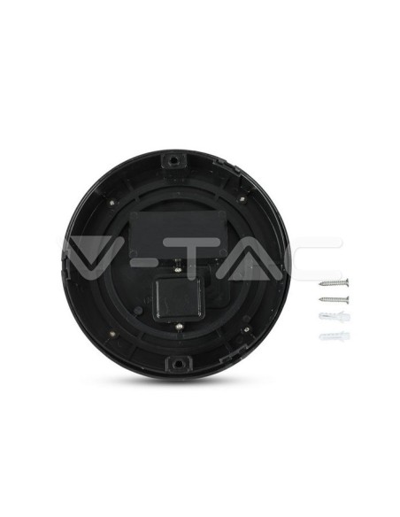 V-TAC VT-831 8609 Aplique LED redondo 6W con difusor semicubierto Color Negro 3000K IP65