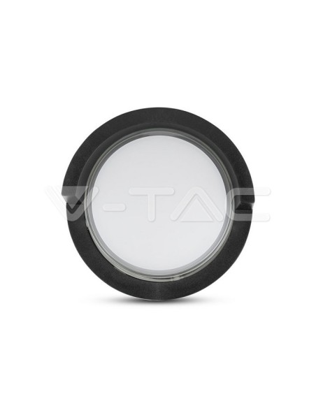 V-TAC VT-827 8538 Applique LED ronde 12W avec diffuseur semi-couvert Couleur noire 4000K IP65