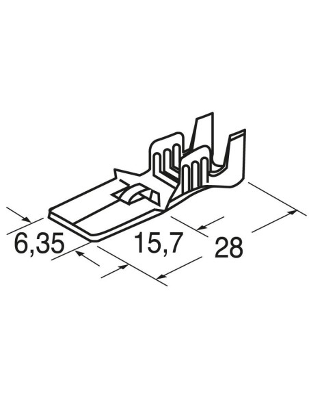 Male Faston 6.35mm TE Connectivity 42241-2 Series Fastin-Faston 250