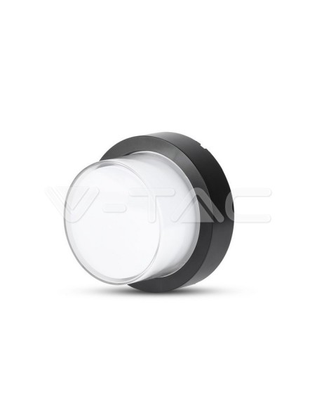 V-TAC VT-828 8541 Applique murale ronde à LED 12W Couleur Noir 3000K IP65