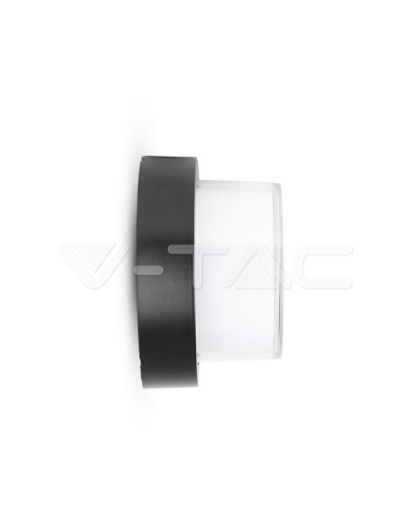 V-TAC VT-828 8541 Lámpara LED de pared redonda 12W Color Negro 3000K IP65