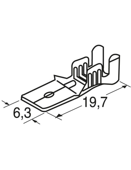 Male Faston 6.35mm TE Connectivity 41412-0 Series 250