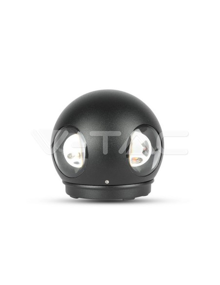 V-TAC VT-834 8554 LED Spherical Wall Lamp 4 LED COB 4W Colour Black 4000K IP65