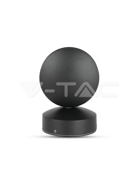 V-TAC VT-707 8220 LED Wandleuchte rund 7W 360° Lichtstrahl Schwarz 4000K IP65