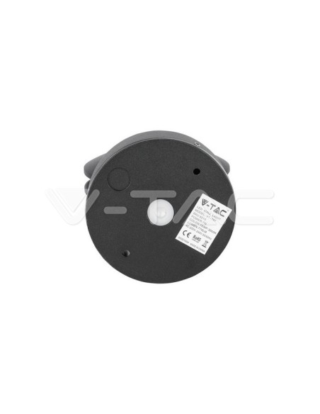 V-TAC VT-707 8220 LED Wandleuchte rund 7W 360° Lichtstrahl Schwarz 4000K IP65