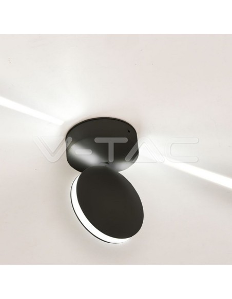 V-TAC VT-707 8220 LED Round Wall Lamp 7W 360° Beam Light Black 4000K IP65