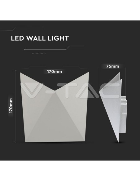 V-TAC VT-825 8285 Aplique de bolsillo LED 5W Color Gris 4000K IP65