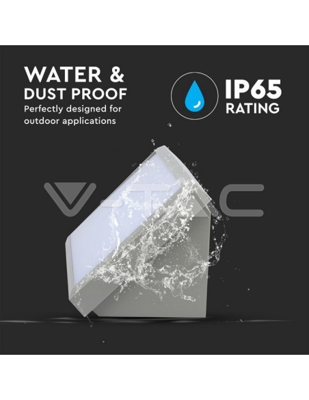 V-TAC VT-8055 8236 20W Corner LED Wall Lamp Couleur Gris 3000K IP65