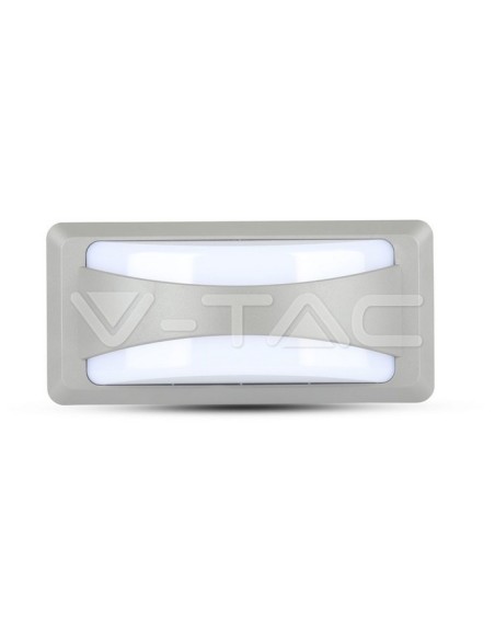 V-TAC VT-8058 8246 LED Rechteckige Wandleuchte 12W Farbe Grau 4000K IP65