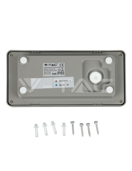 V-TAC VT-8058 8246 LED Rectangular Wall Lamp 12W Colour Grey 4000K IP65