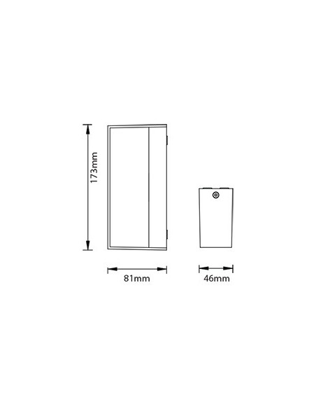 V-TAC VT-8056 8241 Lampada LED da Muro Rettangolare 9W Doppio Fascio Luminoso Colore Grigio 6400K IP65