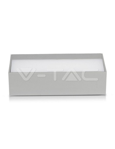 V-TAC VT-8056 8241 Lampada LED da Muro Rettangolare 9W Doppio Fascio Luminoso Colore Grigio 6400K IP65