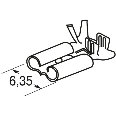 Female faston 6.35mm angle