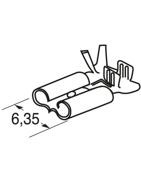 Female faston 6.35mm angle