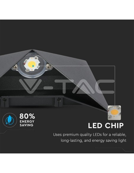 V-TAC VT-825 8283 Lampada LED da Muro a Tasca 5W Colore Nero 4000K IP65