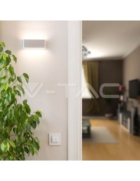 V-TAC VT-8057 8242 LED-Rechteckige Wandleuchte 12W Zweifacher Lichtstrahl Grau 3000K IP65