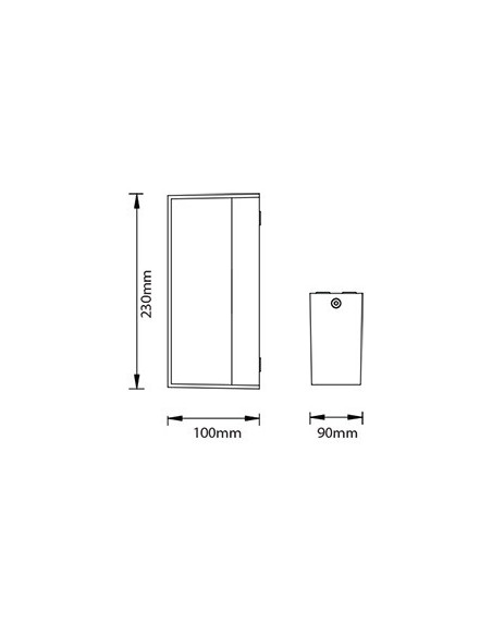 V-TAC VT-8057 8244 Lampada LED da Muro Rettangolare 12W Doppio Fascio Luminoso Colore Grigio 6400K IP65