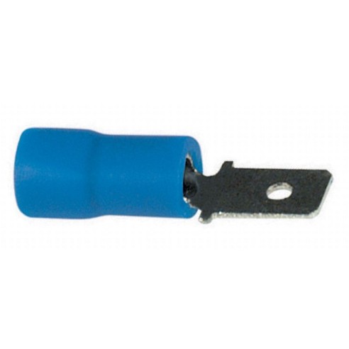 Male insulated faston 6.35mm 15A - blue