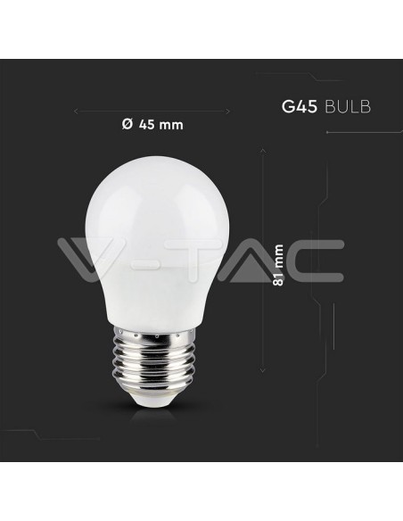 V-TAC SMART HOME VT-5124 2755 Lampadina LED E27 5W G45 Compatibile con Google Home e Amazon Alexa Tramite App V-Tac Smart