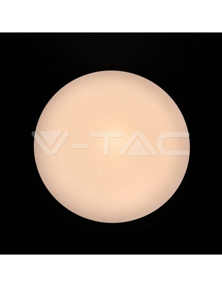 V-TAC SMART HOME VT-5161 1498 ronde LED plafondlamp 60W 3-in-1 Starry Effect Google en Amazon Alexa compatibel Dimbaar