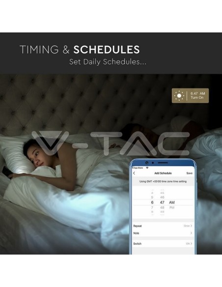 V-TAC SMART HOME VT-5164 2757 Foco LED GU10 4,5W Satinato Compatible con Google Home y Amazon Alexa a través de V-Tac Smart App