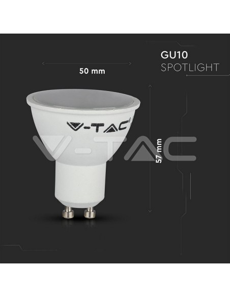 V-TAC SMART HOME VT-5164 2757 Faretto LED GU10 4,5W Satinato Compatibile con Google Home e Amazon Alexa Tramite App V-Tac Smart