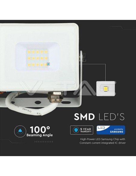 V-TAC PRO VT-10 Spot LED SMD Chip Samsung 10W Couleur Blanc IP65