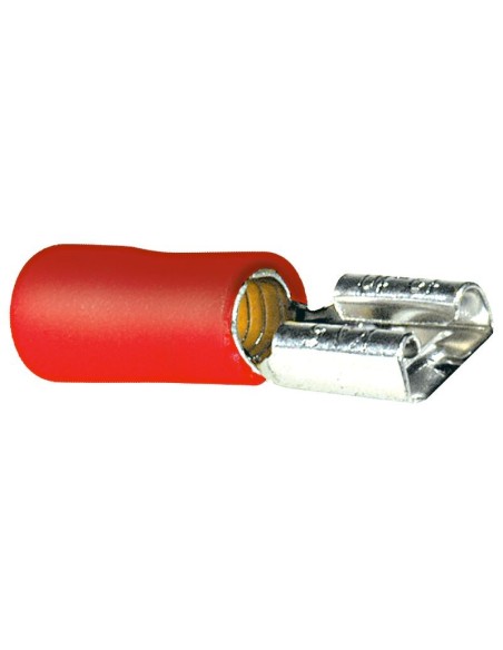 Female insulated faston 4.8mm 10A - red