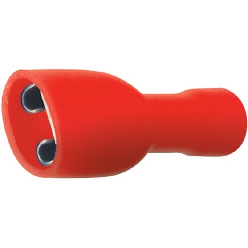 Female insulated faston 4.8mm 10A - red