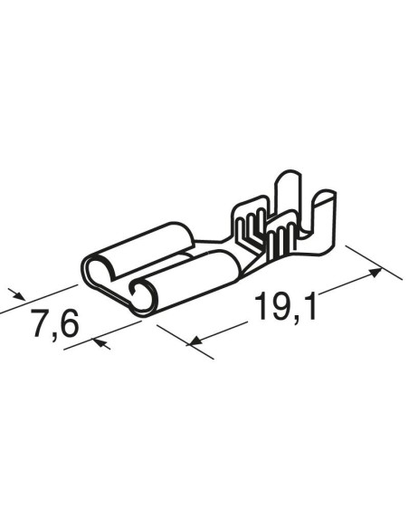 Female faston 6.35mm TE Connectivity 280001-9 Series 250