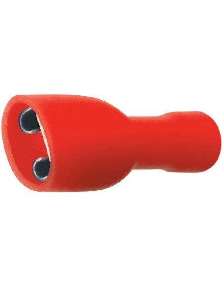 Female insulated faston 6.35mm 10A - red
