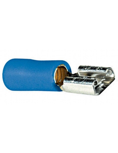 Faston insulated female 6.35mm 15A - blue