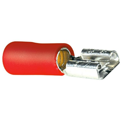 Female insulated faston 6.35mm 10A - red