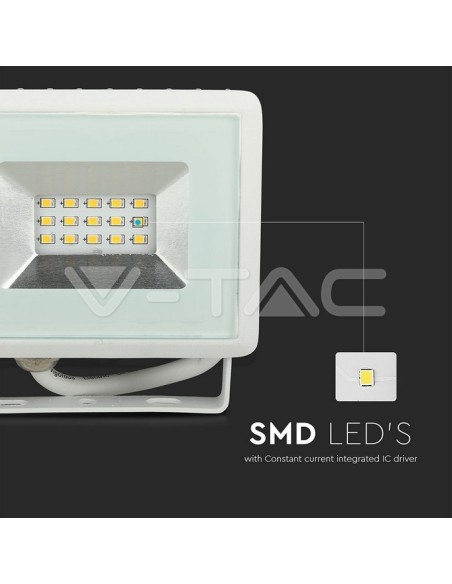 V-TAC VT-4011 E-Serie 10W SMD LED-Strahler Weiß IP65
