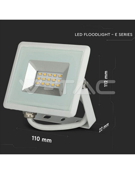 V-TAC VT-4011 Faro LED SMD 10W E-Series Colore Bianco IP65
